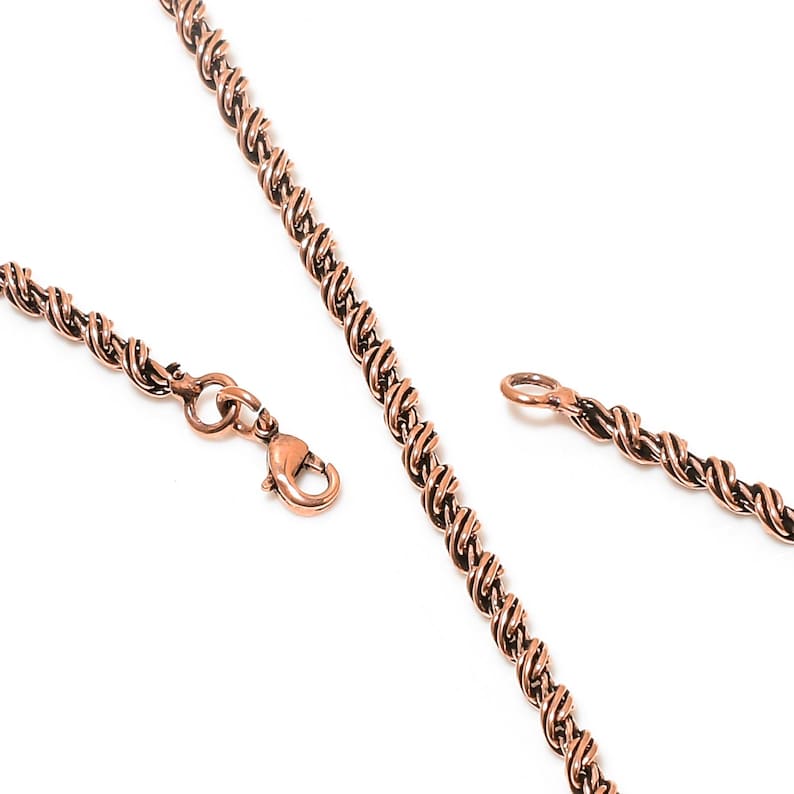 Copper Rope Chain, Top Quality Pure Copper Oxidized Chains, Solid ...
