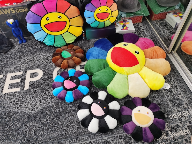 TAKASHI MURAKAMI Rainbow Flower Pillow Rainbow Flower Cushion Etsy Canada