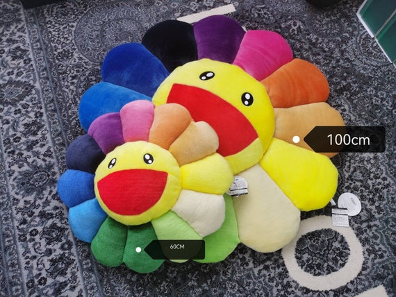 Takashi Murakami Rainbow Flower Cushion stubble Large Pillows Sofa double-sided Takashi Murakami Rainbow Flower Cushion stubble Large Pillows Sofa double-sided