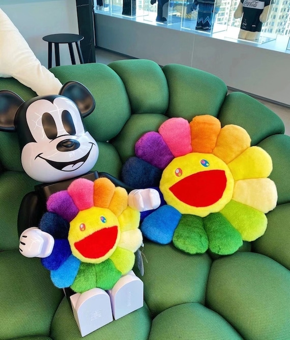 rainbow flower pillow