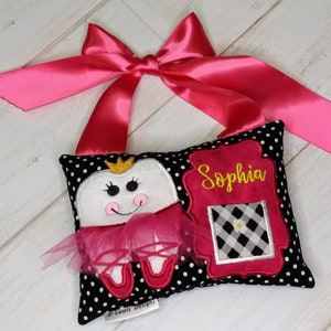 Tooth Fairy Pillow, Ballerina Tooth Fairy Pillow, Personalized Tooth Fairy Pillow, Pink Tooth Fairy Pillow, Girl Tooth Fairy Pillow