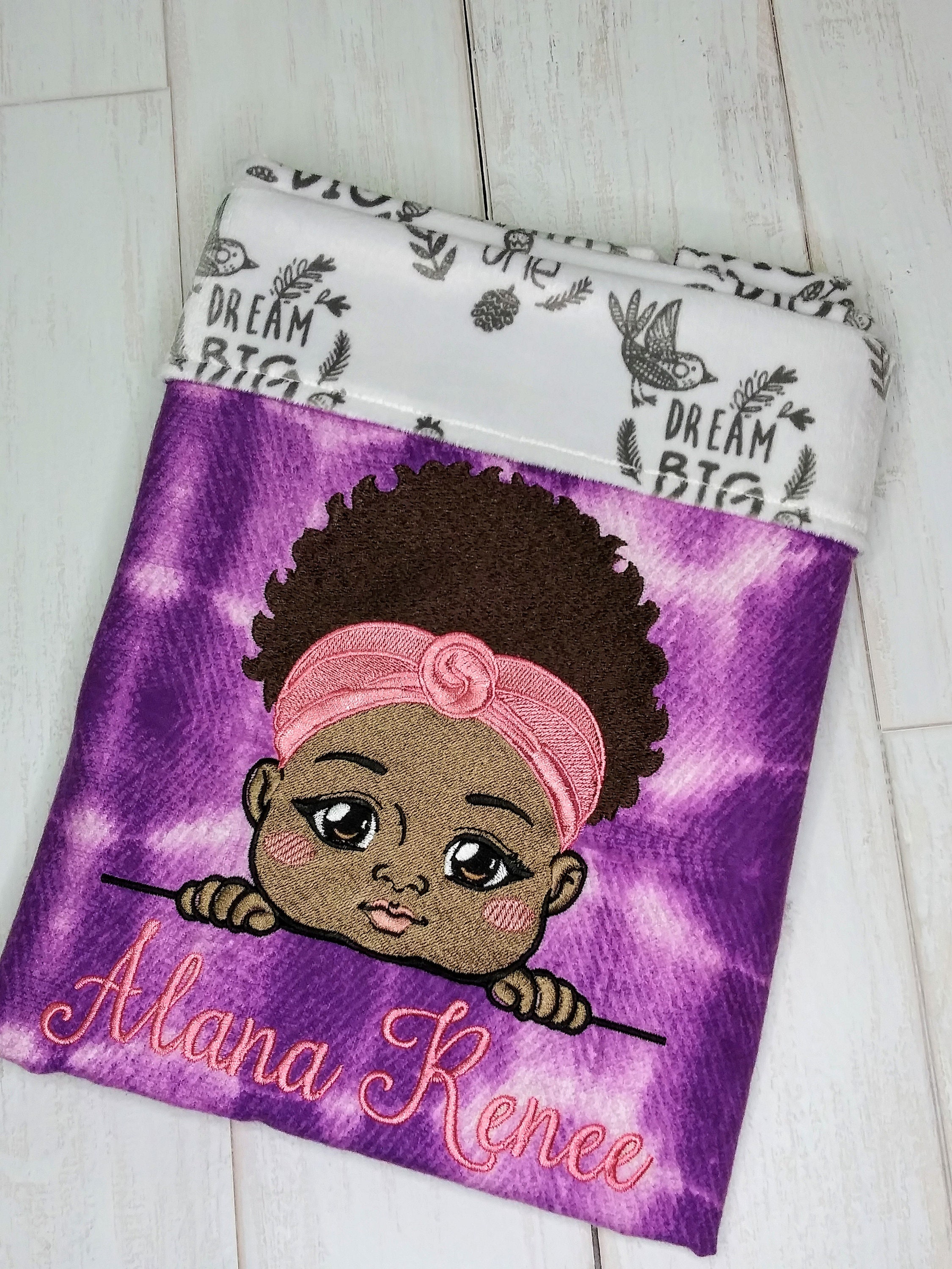 Personalized Baby Blanket Baby Girl Blanket Black Girl Baby Etsy