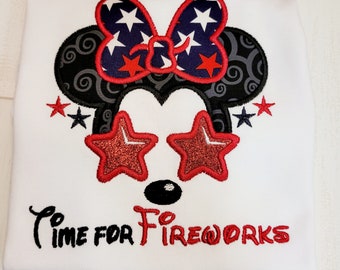 Girls 4th of July Shirt, Minnie Mouse Outfit, Patriotic Girls Outfit, Toddler Independence Day Outfit