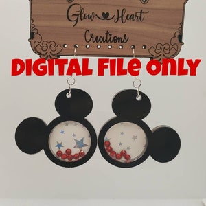 Magic Mouse Shape Shaker Earring Digital File for Laser