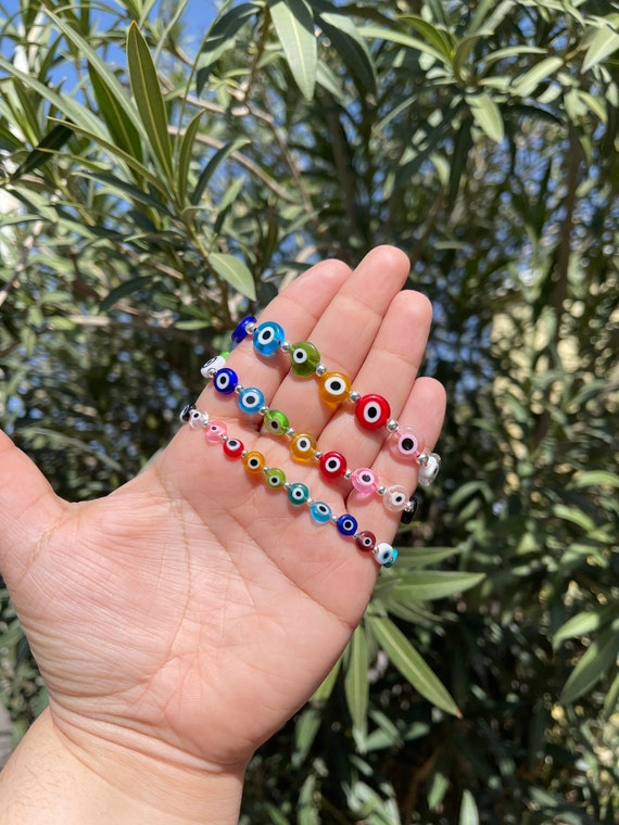 Silver Evil Eye Bracelets - Etsy