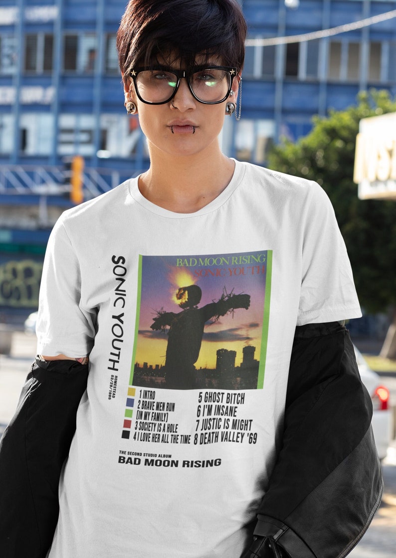 sonic youth bad moon rising t shirt