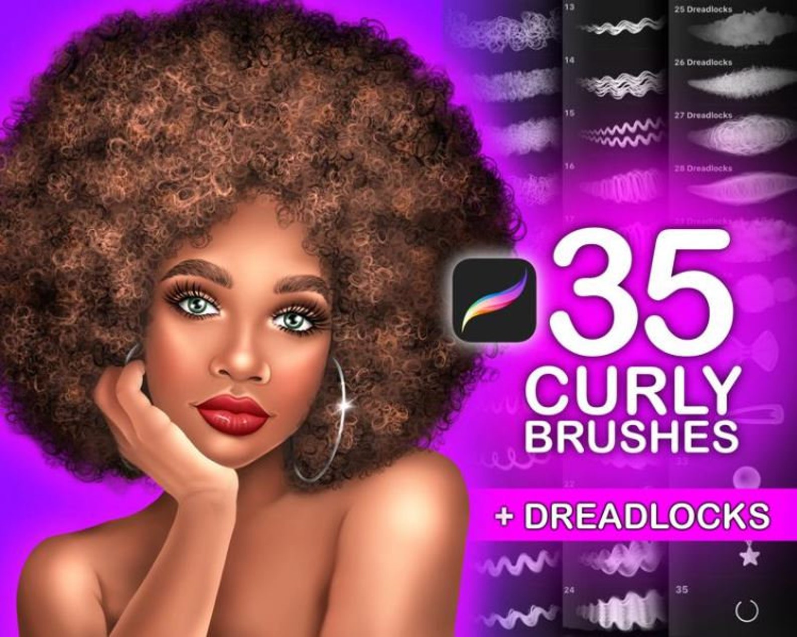 procreate black hair brushes free download