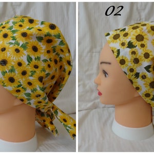 Scrub Caps, Sunflower Scrub Caps, Medical Hat, Surgeon Cap, Scrub Caps for Women or Men