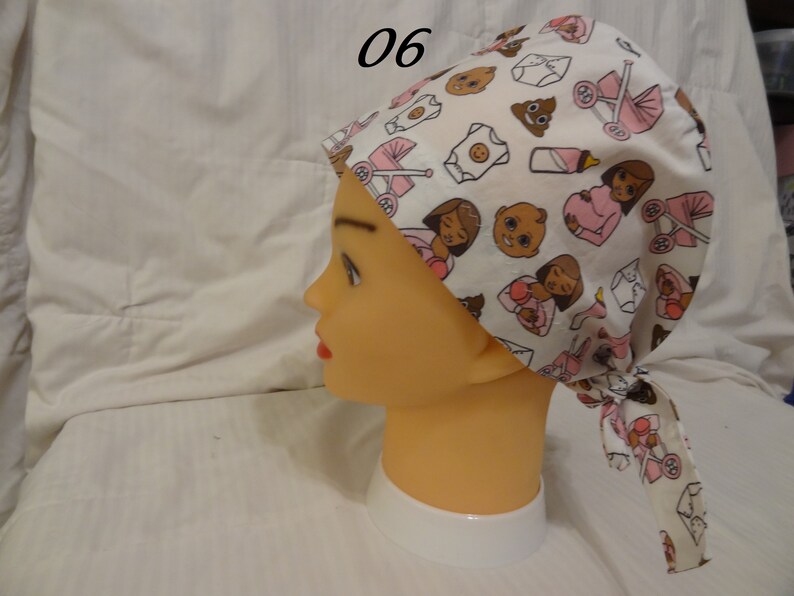 Scrub Cap, Labor & Delivery Scrub Caps, Expecting Baby Emojis Scrub Caps, Medical Scrub Hats