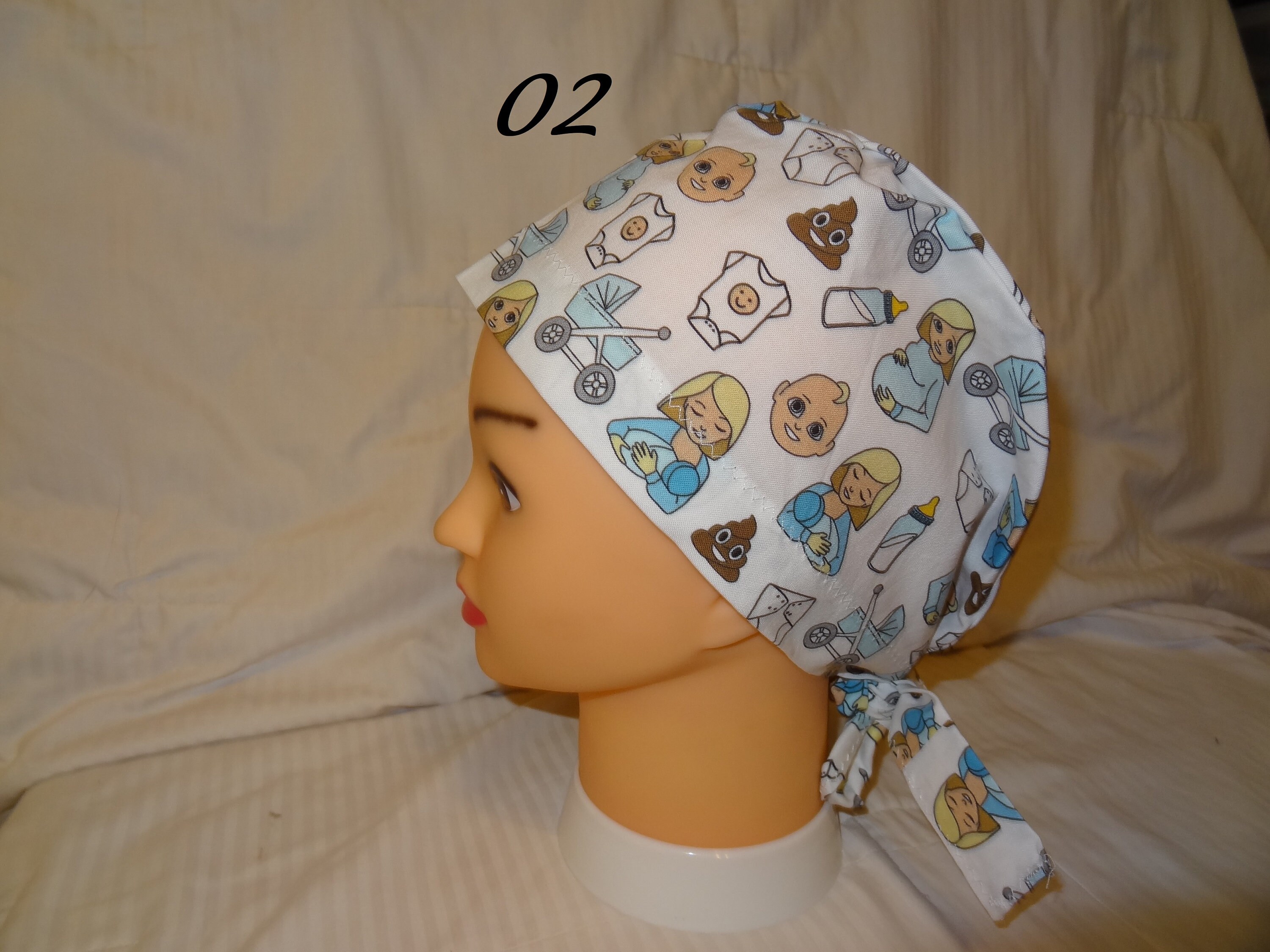 Scrub Cap, Labor & Delivery Scrub Caps, Expecting Baby Emojis Scrub Caps, Medical Scrub Hats