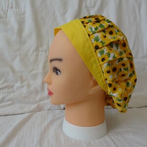 Scrub Cap, Sunflower Bouffant Scrub Cap, Medical Cap, Surgeon Cap, Nurse Cap
