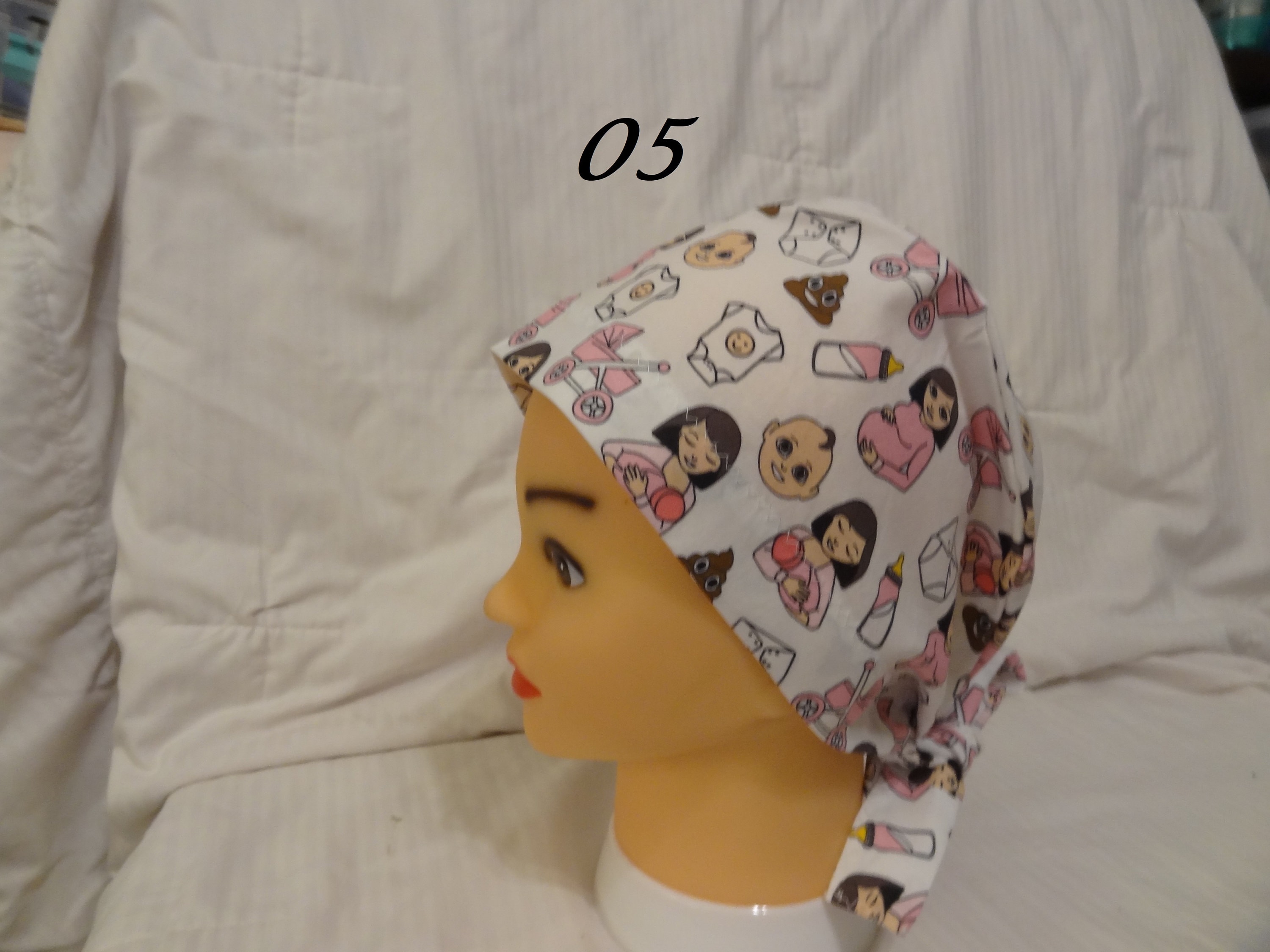 Scrub Cap, Labor & Delivery Scrub Caps, Expecting Baby Emojis Scrub Caps, Medical Scrub Hats