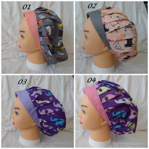 Bouffant Scrub Caps, Animal Scrub Caps, Surgical Scrub Cap, Surgeon Hat, Scrub Caps for Men or Women, Scrub Caps with or without Buttons