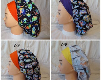 Reversible Bouffant Scrub Caps, Animal Reversible Bouffant Scrub Caps, Medical Caps, Surgical Caps, Scrub Caps for Women & Men