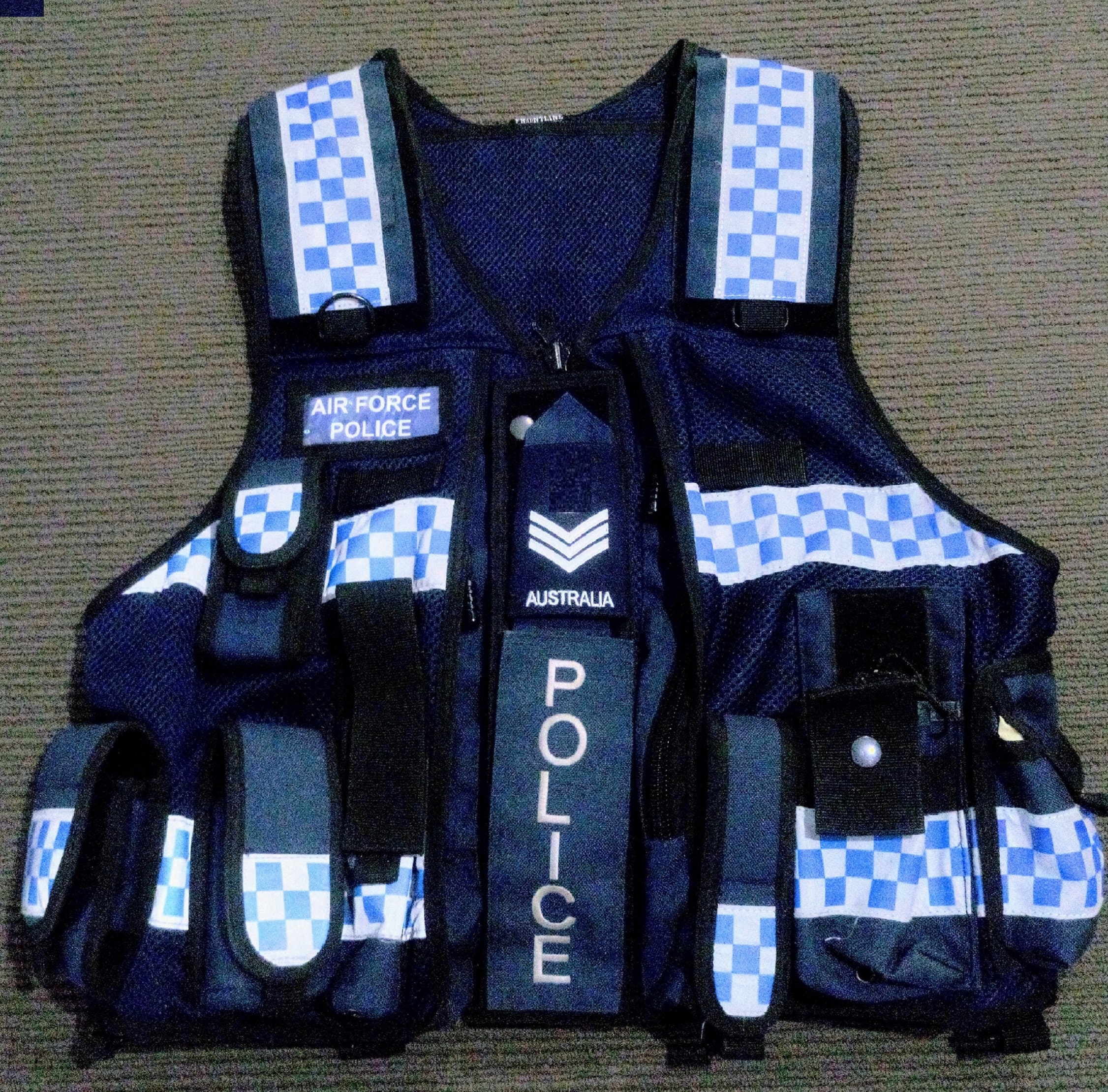 Blue Police patrol vest with SGT Rank. Etsy