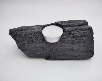 Hand Painted Driftwood Tea Light Holder | Handmade