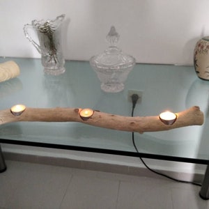 Handmade Driftwood Candle Holder Art | Home Reclaimed Wood Decor | Romantic Tea Light Gift