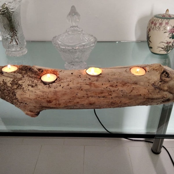 Handgemachte Treibholz Kerzenhalter Kunst | Home zurückgefordert Holz Dekor | Romantische Teelicht Geschenk
