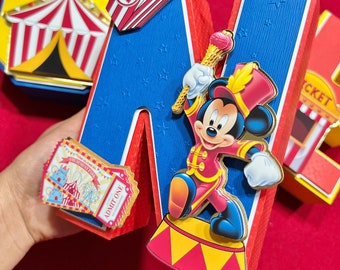 Inspired Mickey Mouse Carnival 3D letters, Mickey Mouse circus 3D letters , Mickey Mouse Carnival party decorations, Mickey Mouse Carnival