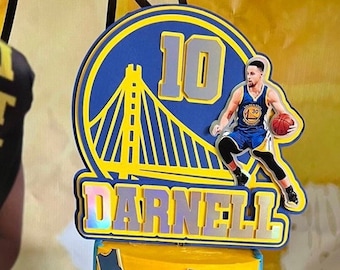 Golden state cake topper, Stephen curry cake topper, NBA cake topper,  Golden state caprisun, Golden state boxes, golden state chips bags,