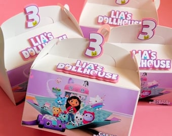 Gabby's Dollhouse Favor Boxes, Gabby's Boxes, Gabby Dollhouse