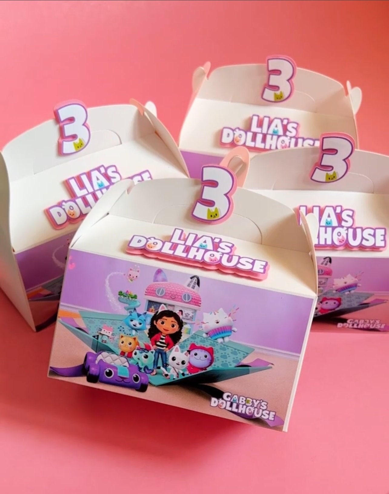 Gabby's Dollhouse Favor Boxes, Gabby's Boxes, Gabby Dollhouse