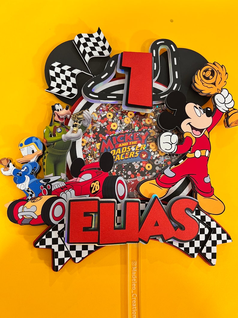 Mickey Racers Flag Mickey Mouse and the Roadster Racers Cake Topper, Cake Topper Mickey ...