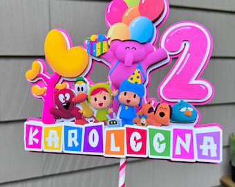 Inspired Pocoyo cake topper, pocoyo custom decor, pocky party decor , pocoyo cake topper girl, pocoyo cake topper boy, personalized topper,