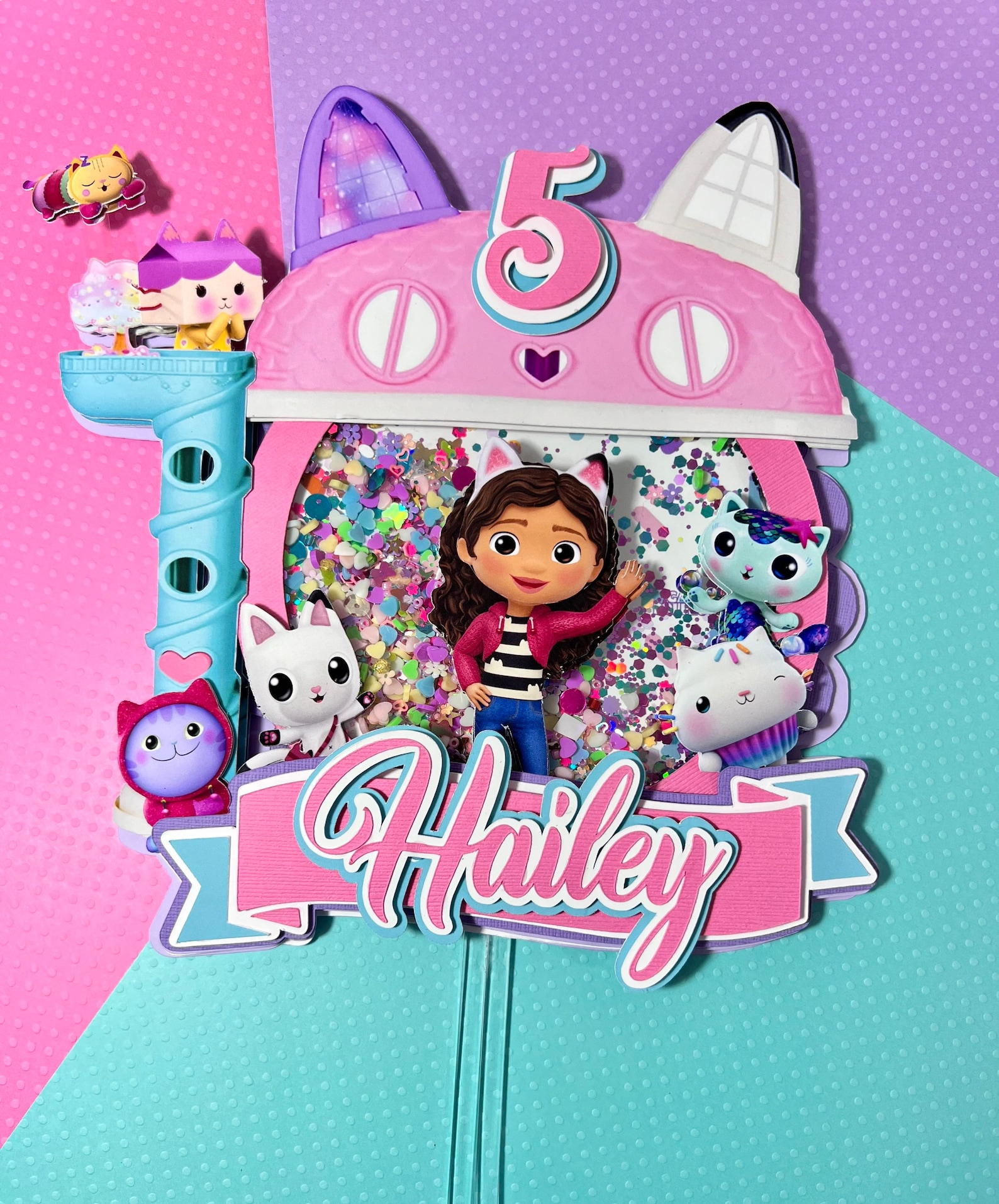 Gabby Doll House Cake Topper Inspired Gabby Doll House Party Etsy