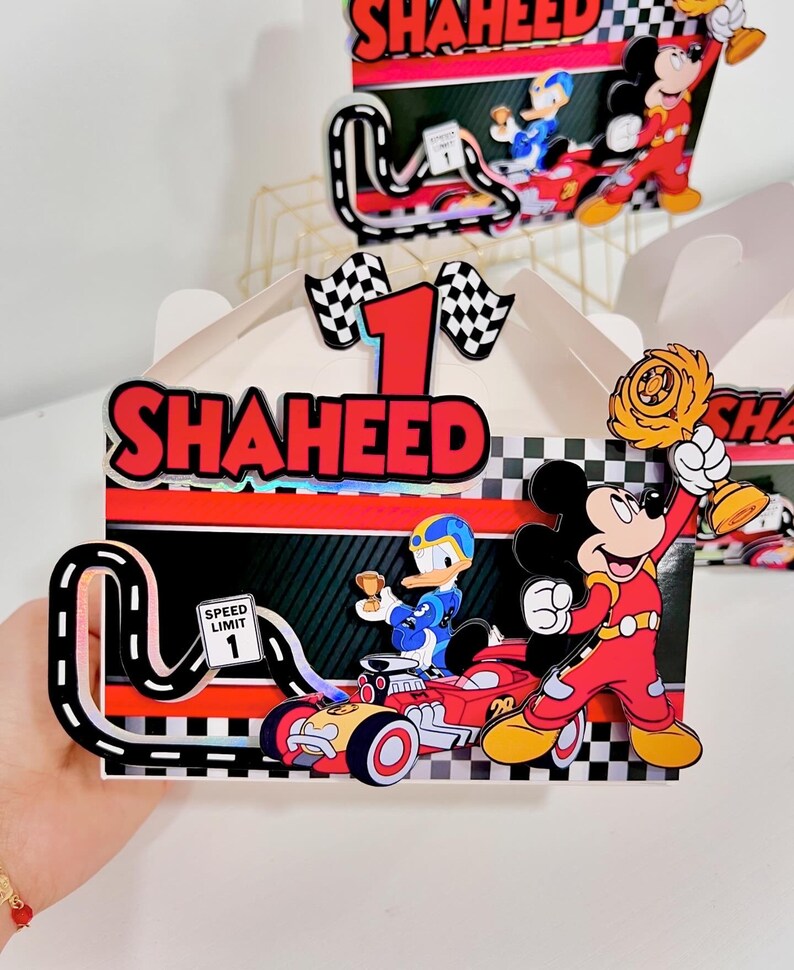Mickey Racers Flag Mickey Mouse and the Roadster Racers Cake Topper, Cake Topper Mickey ...