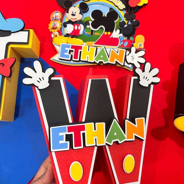 Inspired Mickey mouse clubhouse 3d letters, mickey cake topper, mickey mouse clubhouse party , mickey mouse club house banner, fun house,