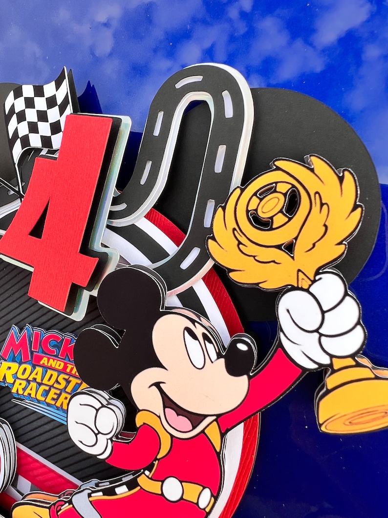 Mickey Mouse Numbers Racers Mickey Mouse and the Roadster Racers Cake Topper, Cake Topper Mickey ...