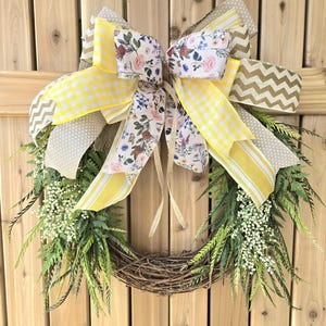 Spring Wreath- Front Door Wreath- Floral Grapevine Wreath - Grapevine Wreath -front door decor
