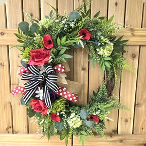 Floral wreath - Grapevine wreath - Front door wreath - wreath - door hanger -Front door decor