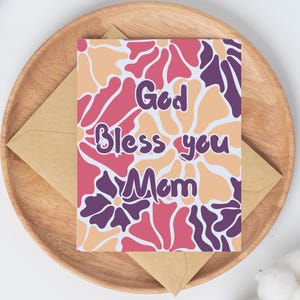 Muttertags Grußkarte Gott schütze Dich Mama, personalisiert 11x14cm mit Umschlag und niedlichem Design