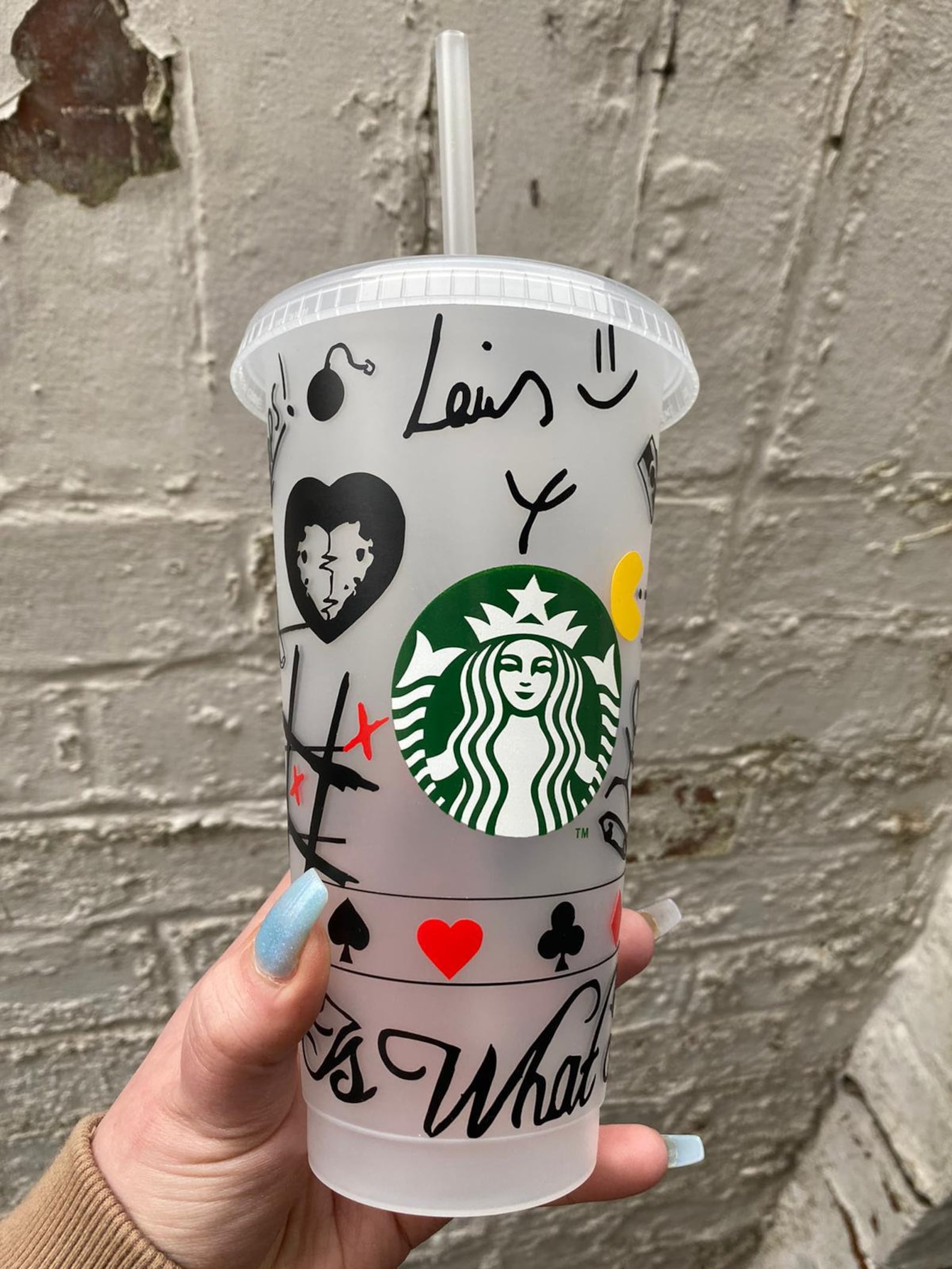 Louis Tomlinson Walls Tattoo Reusable Starbucks Tumbler Cup Etsy