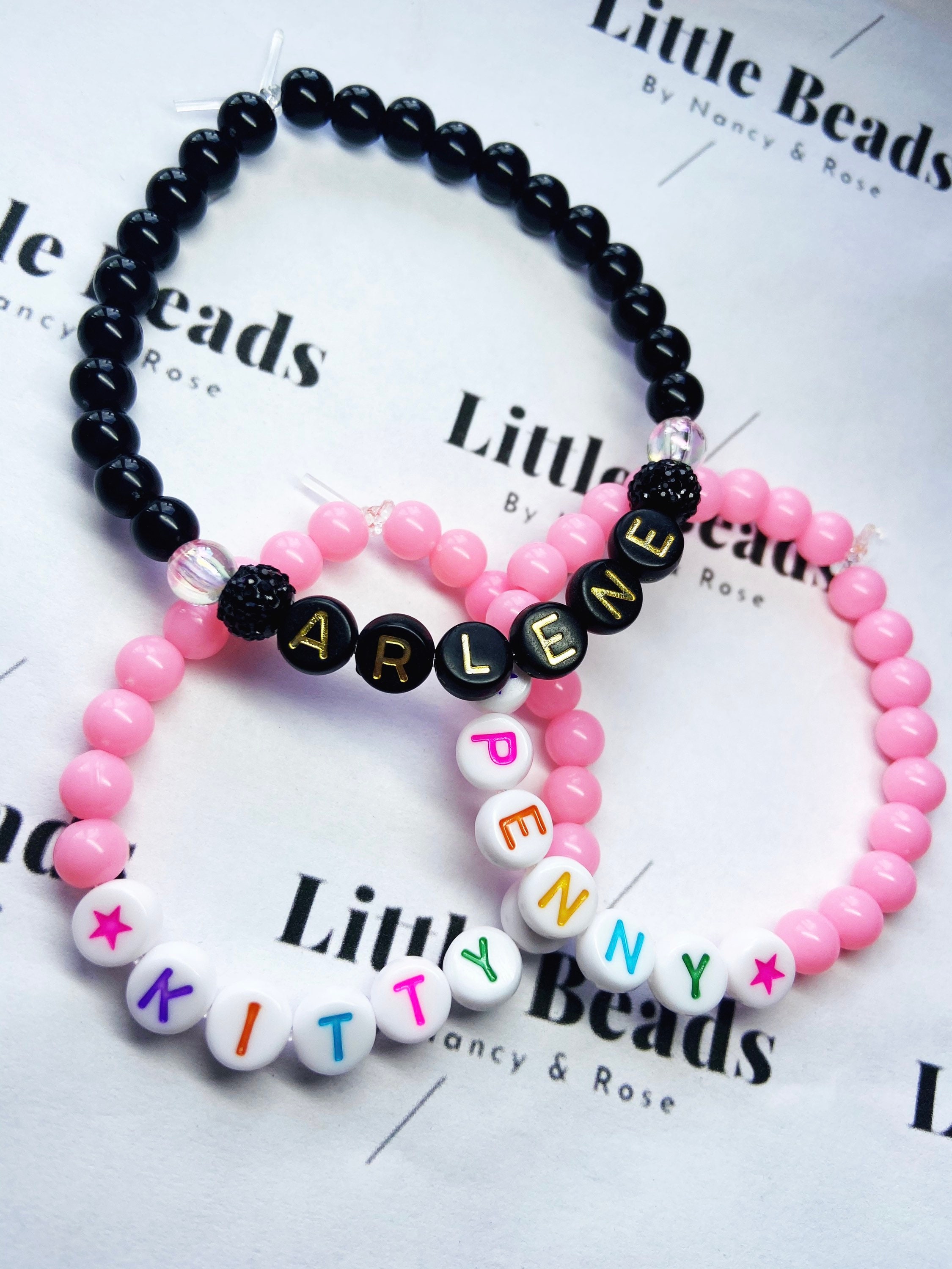 Kids Beaded Bracelet Little Girls Personalised Colourful - Etsy Israel