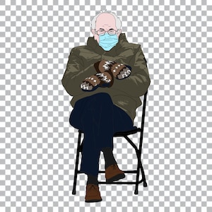 Bernie Sanders Clip Art, Clipart, Meme, vigne, drôle, licence commerciale, PNG, SVG, art vectoriel, téléchargement immédiat