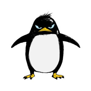 Imágenes prediseñadas de pingüino, pingüino enojado, meme de pingüino, paquete: formatos PNG, SVG y PowerPoint para manualidades y diseños, imágenes prediseñadas de pingüino enojado