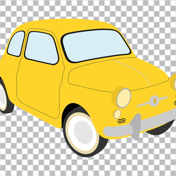 Car Silhouette SVG, Fiat 500 Accessories, Car SVG, Fiat 500