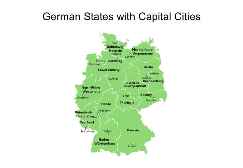 Editable Powerpoint Map Of German States Of Germany Includes Capital Il 794xN.6320717252 Iuqt 