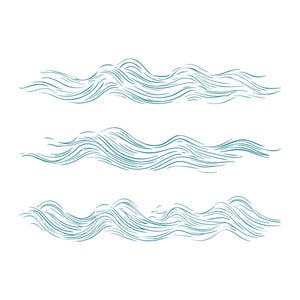 Minimalist Ocean Wave SVG Clipart – Simple Wave Line Drawing for Cricut, Kids Art, Surf Decal, PNG SVG PowerPoint Download