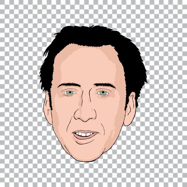 Nick Cage Clip Art, Clipart, Nick Cage Meme, Nick Cage, Commercial Licence, PNG, SVG, Instant Download, Nicolas Cage, Face, Head