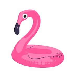 Summer Clipart Set – Sunglasses, Ice Cream, Flamingo Float | Cute Cartoon Vector PNG for Sublimation, Stickers, Crafts