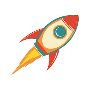 Kids Spaceship Clipart – Flat Vector Design in PNG, SVG & PowerPoint – Simple Space Art for Crafts, Worksheets and Class Projects
