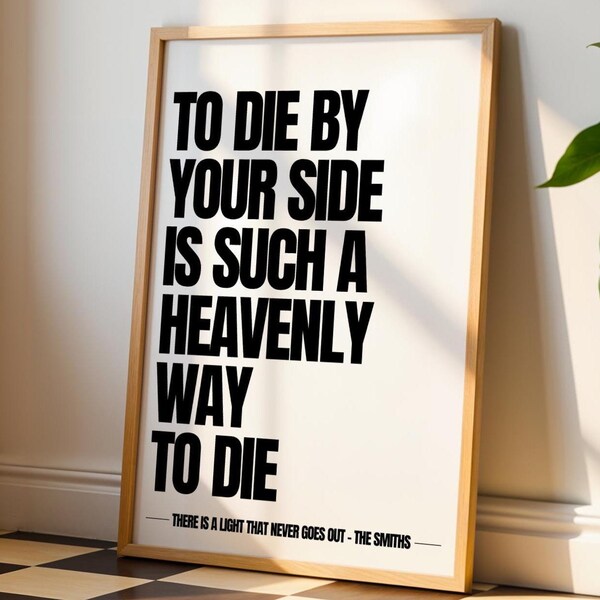 The Smiths Lyrics Poster Print / There Is a Light That Never Goes Out Song Lyrics Art / A3 & A4 / Home Decor / Unframed