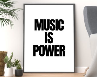 Richard Ashcroft Song Lyric Print Poster / Music Is Power Print / The Verve
