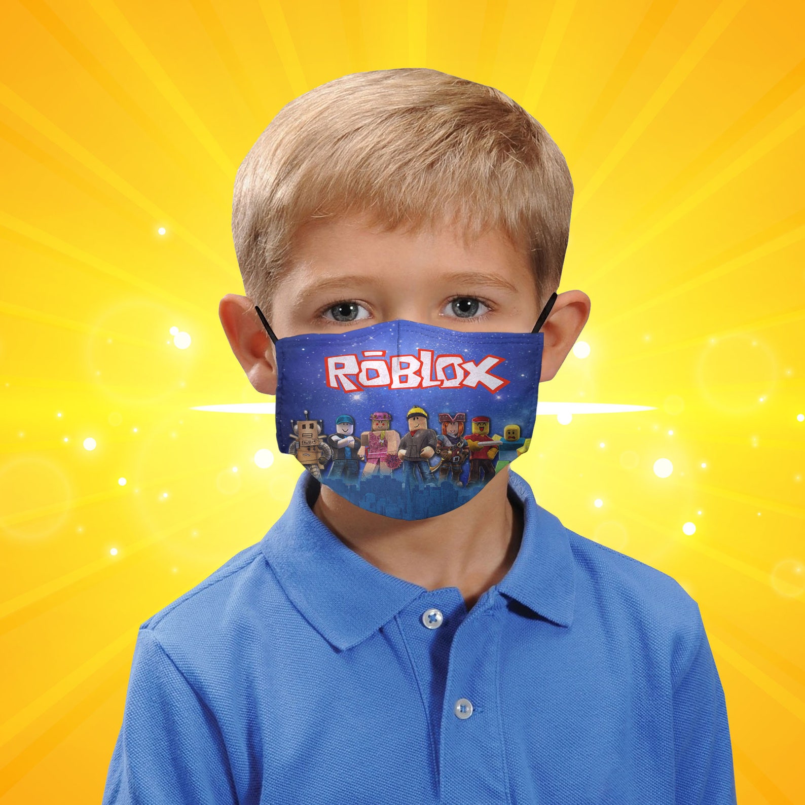 Roblox Roblox Face Mask Roblox Face Mask For Kids Kids Mask Etsy