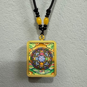 Kalachakra Mandala Pendant, Mandala Amulet - Necklace, Jewellery, Handmade