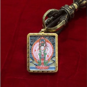 24k Gold 1000 Arm Avalokiteshvara Thangka, Handgemachte Heilige Thangka Malerei